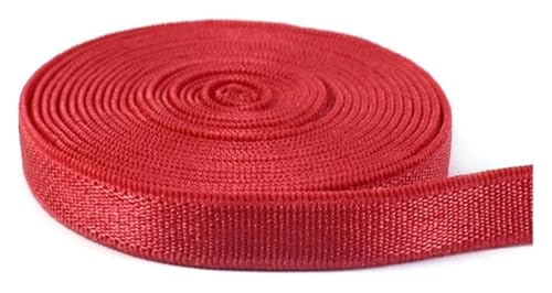 Elastisch for Nähen, 20 Meter, 6 mm Breite, Nylon-Gummiband, dekoratives Gurtband, Spitze, DIY Nähen, Kleidungszubehör(Red) von BTBTB