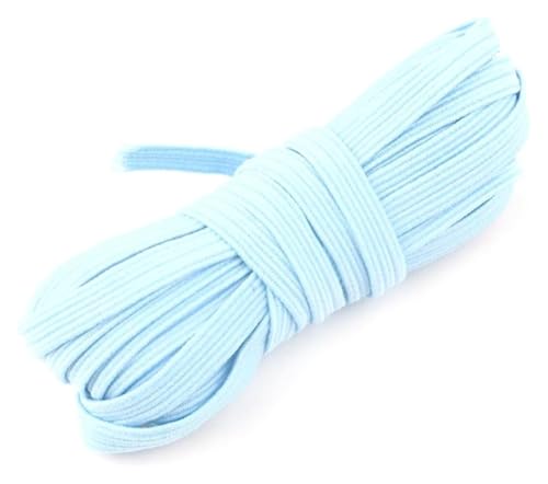 Elastizität for Nähen, 10 Meter elastisches Band 6mm Farbnähung Gummiband Polyester Elastizitätsbandkleidungszubehör Accessoires(Light Blue) von BTBTB