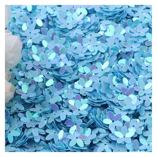 Flache, runde Pailletten, 10 g, 10 mm, feste Blumen-Pailletten for Basteln for Handarbeiten, PVC-Pailletten, DIY-Nähzubehör, Konfetti(Light blue) von BTBTB