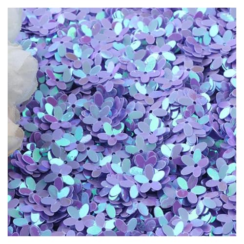 Flache, runde Pailletten, 10 g, 10 mm, feste Blumen-Pailletten for Basteln for Handarbeiten, PVC-Pailletten, DIY-Nähzubehör, Konfetti(Light purple) von BTBTB