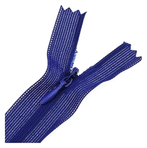 Reißverschluss, 2pcs 3# 60 cm Invisible Reißverschlüsse DIY Nylon Reißverschluss for Nähen Kleidung Kissen Kissen Schneider(Royal Blue) von BTBTB