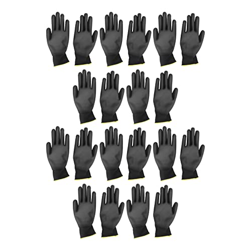 BTCKFC 10 Paar Arbeitshandschuhe, PU-beschichtet, antistatisch, Sicherheits-Arbeitszubehör, Werkzeugset (Black 8M) von BTCKFC