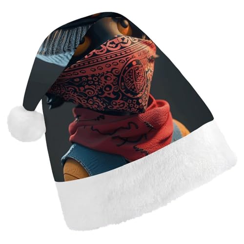 BTCOWZRV Mit Turban auf dem Gesicht, Weihnachtsmütze, Uni, Samt, Weihnachtsmannmütze, Weihnachtsmütze für Erwachsene, Neujahr, Party, Kopfbedeckung von BTCOWZRV