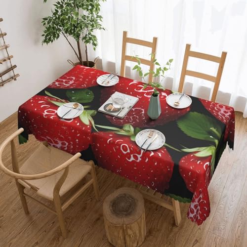 BTCOWZRV Tischdecke, wasserdicht, öldicht, maschinenwaschbar, rechteckig, für Party, Küche, Esszimmer, Außen- und Innenbereich, 137 x 183 cm, Rot von BTCOWZRV