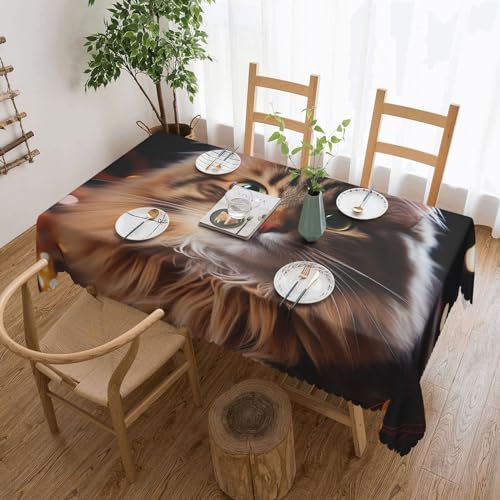 BTCOWZRV Tischdecke mit Weihnachtsbeleuchtung zum Aufhängen, wasserdicht, öldicht, maschinenwaschbar, rechteckig, für Party, Küche, Esszimmer, Außen- und Innenbereich, 137 x 183 cm von BTCOWZRV