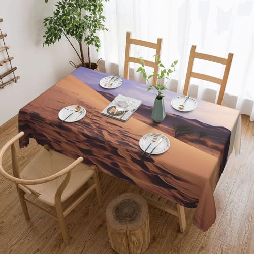 BTCOWZRV Tischdecke mit Wüstendruck, wasserdicht, öldicht, maschinenwaschbar, rechteckig, für Party, Küche, Esszimmer, Außen- und Innenbereich, 137 x 183 cm von BTCOWZRV