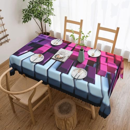 BTCOWZRV Tischdecken mit Tastaturdruck, wasserdicht, öldicht, maschinenwaschbar, rechteckig, für Party, Küche, Esszimmer, Außen- und Innenbereich, 137 x 183 cm von BTCOWZRV