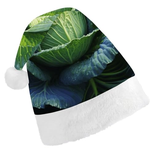 BTCOWZRV Weihnachtsmütze mit hellem Kohl, Unisex, Samt, Weihnachtsmannmütze, Weihnachtsmütze für Erwachsene, Neujahr, Party, Kopfbedeckung von BTCOWZRV