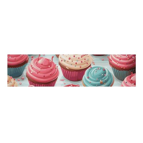 Bunte süße Lutscher-Cupcake-Donut-Banner und Schilder, Party-Hintergründe, Wandbehang, Flaggen, Fototext, Hintergrund, großes Party-Banner mit 4 Löchern, Wanddekoration für drinnen und draußen, 30 x von BTCOWZRV