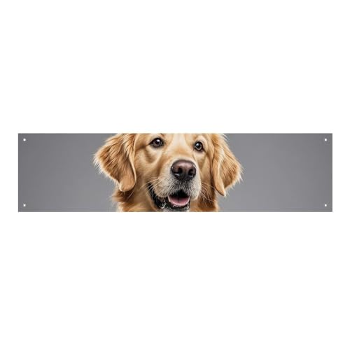 Golden Retriever Banner und Schilder, Party-Hintergründe, Wandbehang, Flaggen, Fototext, Hintergrund, großes Partybanner mit 4 Löchern, Wanddekoration für drinnen und draußen, 30 x 120 cm von BTCOWZRV