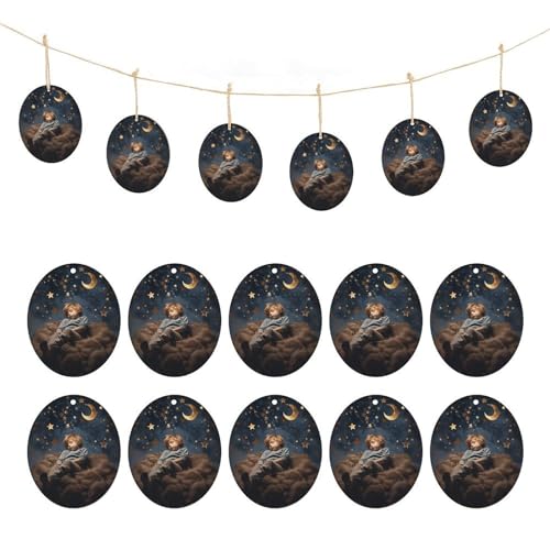 Holzschild zum Aufhängen, Aufschrift "Sleep with the Stars", Holzornament mit Bindfaden, Ei-Holzscheiben zum Basteln, hängende Dekorationen, Wandkunst, DIY-Angebot für Wand, rustikale von BTCOWZRV