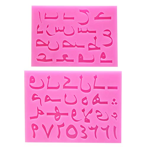 2 X Arabische Buchstaben Und Zahlen Fondant Form Set Anhänger Zahlen Silikonform Schmuckherstellung Werkzeuge Nagelkunst Handwerk von BTGHPI