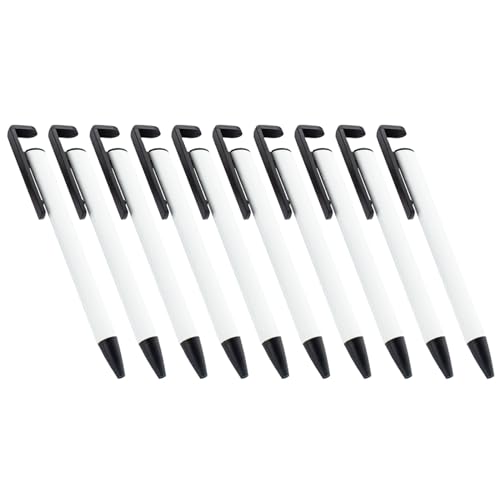 BTGHPI 10 x Thermotransfer-Kugelschreiber, einziehbar, Sublimationsstift, blanko für Volldruck-Kugelschreiber von BTGHPI