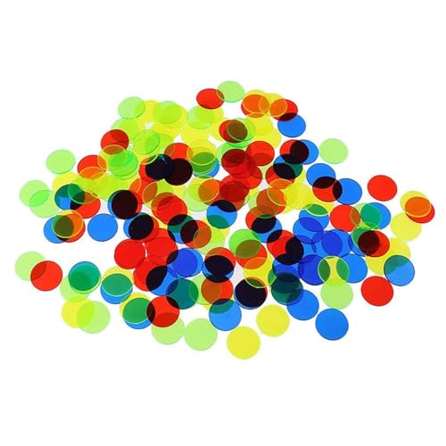 BTGHPI 100Pcs Kunststoff Zählen Zähler Marker Für Kinder Mathematik Bildung Spiel Mehrere Farbe Transparent Zähler Bingo Chip von BTGHPI