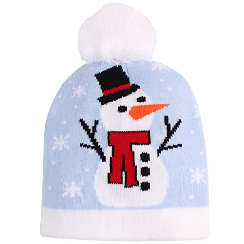 BTGHPI Beanie Mütze, Kinder Baby Winter Strickmütze Weihnachten Cartoon Santa Skull von BTGHPI