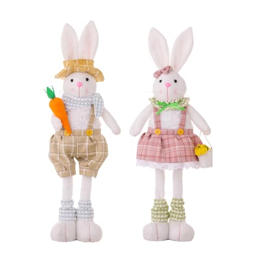 BTGHPI Bunte Oster-Hasen-Spielzeug-Figur für Frühlingspartys, Feiern, warme Berührungen, Plüsch-Spielzeug von BTGHPI