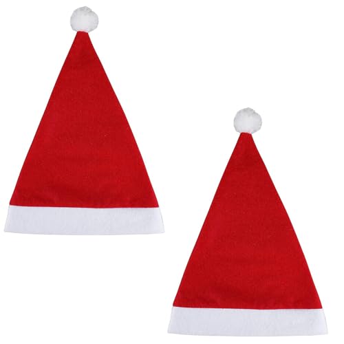 BTGHPI Damen-Kopfschmuck, Weihnachtsmannmütze, Vliesstoff und weiße Krempe, für Weihnachtsfeiern, Verkleidungen, Cosplay, Farbe von BTGHPI