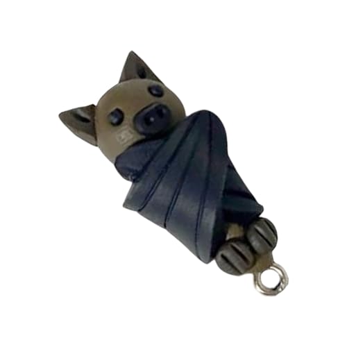 BTGHPI Gruselige Fledermaus-Figur, Scharnier-Ornament für Halloween, Tier, Miniatur-Tür-Verbesserungen, Scharnierkopf-Topper, Heimdekoration von BTGHPI