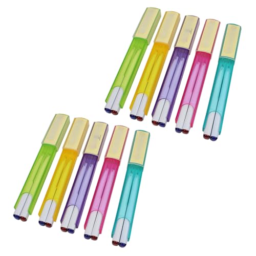BTGHPI Kugelschreiber in 2 Farben mit Haftnotizpapier für Schüler, Lehrer, blaue Rötungen, 10 Stück, glatt zu schreiben von BTGHPI