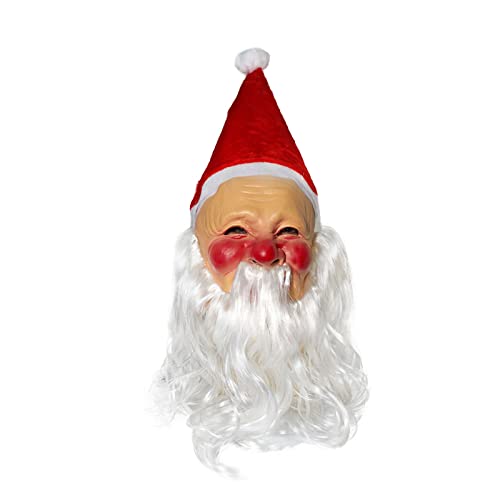 BTGHPI Masken-Kopfbedeckung, Weihnachtsmann-Latex-Kopfbedeckung, halbes Gesicht, Kopfschmuck, Partyzubehör von BTGHPI