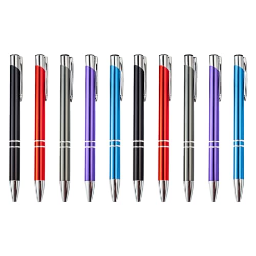 BTGHPI Metall-Kugelschreiber mit Stifthalter, einziehbarer Kugelschreiber, Business-Signierstift, glatt zu schreiben, für Büro, 10 Stück von BTGHPI