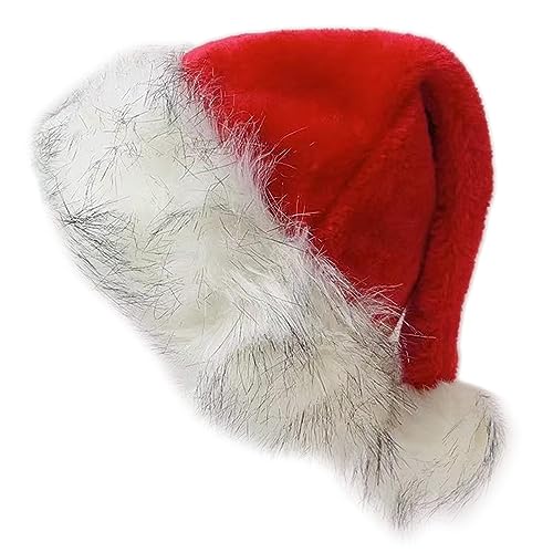 BTGHPI Mütze, Weihnachtsmütze Unisex Erwachsene Jugendliche Cosplay Santa Urlaub Hut für Festliche Party Neujahr Dekor und weiße Mütze von BTGHPI