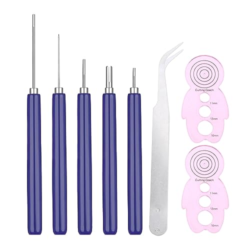 BTGHPI Quiling-Werkzeug, 8-teiliges Papierblumen-Quiling-Werkzeug-Set in verschiedenen Größen, Rollen, Curling, Quiling, Nadelstift von BTGHPI