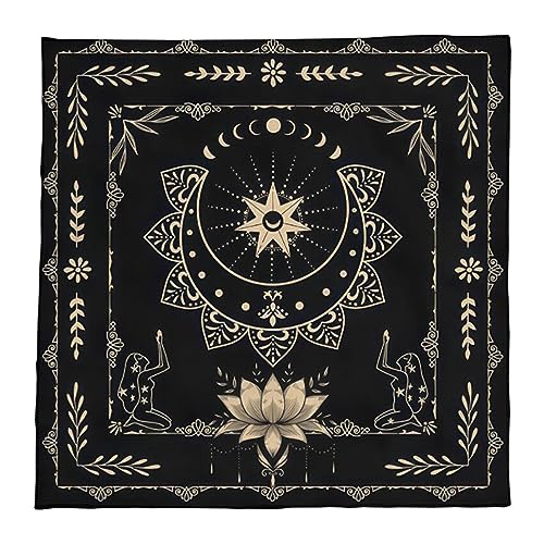 BTGHPI Tarot Tischdecke Runen Wahrsagen Tischdecke Astrologie Orakel Brettspielmatte Quadratische Form Pendelaltar Tischdecke von BTGHPI