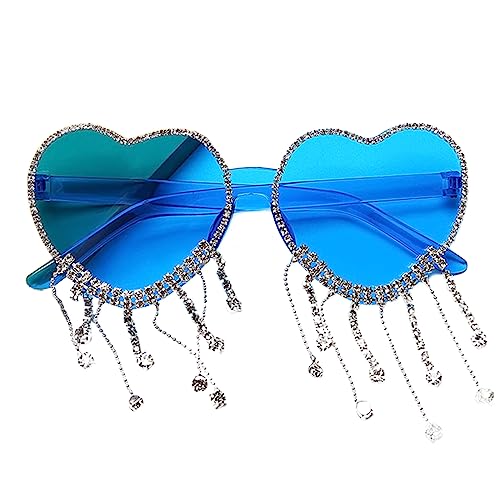 Herzbrille Frau mit Strass Herz Partybrille Strand von BTGHPI