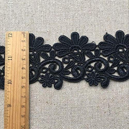 5.5CM Luxus zarte weiße schwarze hohle Spitze Stickerei wasserlösliche Band Trim Kleidungsstück Kleid Vorhänge DIY Nähzubehör, schwarz von BTKNOO