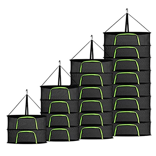 BTOSEP Trockennetz Kräuter, Trockennetz Kräuter, 2/4/6/8-lagiges Kräuter-Trockengestell, Hängendes, Faltbares Netz-Trockengestell mit Haken, Reißverschluss-Design Kräuter von BTOSEP