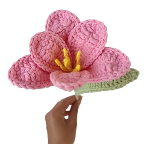 BTYQKZVPM，Häkelblumen,Gestrickte Blumen， Artificial Tulips Bouquet Handmade Wool Crochet Flower Plants Home Garden Decorative Ornament(A) von BTYQKZVPM