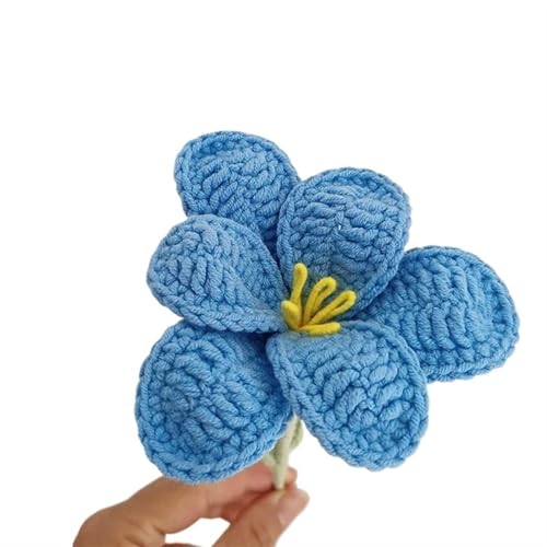 BTYQKZVPM，Häkelblumen,Gestrickte Blumen， Artificial Tulips Bouquet Handmade Wool Crochet Flower Plants Home Garden Decorative Ornament(D) von BTYQKZVPM