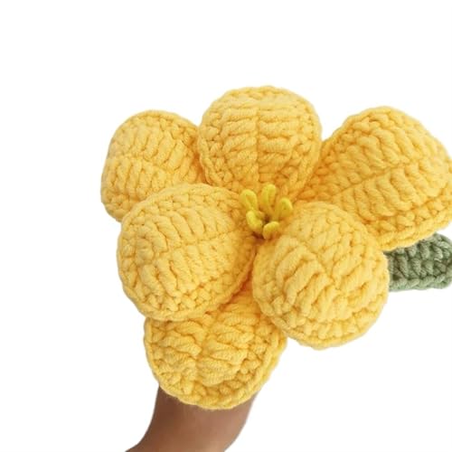 BTYQKZVPM，Häkelblumen,Gestrickte Blumen， Artificial Tulips Bouquet Handmade Wool Crochet Flower Plants Home Garden Decorative Ornament(J) von BTYQKZVPM