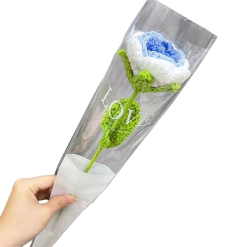 BTYQKZVPM，Häkelblumen,Gestrickte Blumen， DIY Knitting Bouquet Rose Flower Bouquet Hand-Knitted Fake Flowers Knit Flower Home Table Crochet Floral Bouquet(1) von BTYQKZVPM