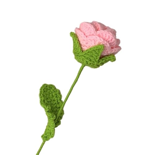 BTYQKZVPM，Häkelblumen,Gestrickte Blumen， Knitting Crochet Flowers Wedding Bridal Artificial Flower Bouquet Hand-Knitted Woven Rose Flower(G) von BTYQKZVPM