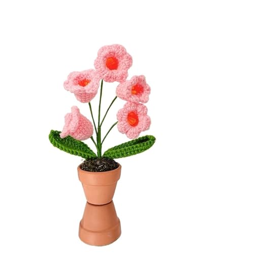 BTYQKZVPM，Häkelblumen,Gestrickte Blumen， Mini Crochet Potted Flower Hand-Pots Wedding Artificial Daisy Flower Desktop Decor(B3) von BTYQKZVPM