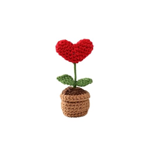 BTYQKZVPM，Häkelblumen,Gestrickte Blumen， Mini Crochet Potted Flower Hand-Pots Wedding Artificial Daisy Flower Desktop Decor(C4 12x4cm) von BTYQKZVPM