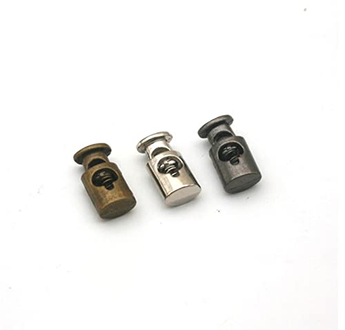 BTYQKZVPM Loch-Rundschnurschlösser, Schnurschlösser, 50 Stück Kordelstopper, 17 x 8,5 mm, kleine ovale Kordelstopper aus Metalllegierung, Kordelstopper, Kordelstopper mit 4 mm Loch(Antique Brass) von BTYQKZVPM