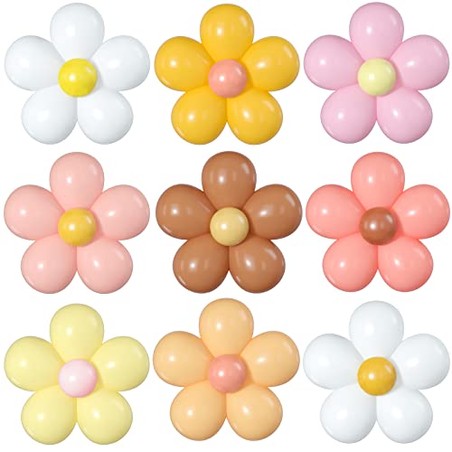 Gänseblümchen Deko,16 Stück Gänseblümchen Luftballons,Blume Geformte Ballons DIY kit für Baby Shower Hochzeit Verlobung Jungen und Mädchen Geburtstag Boho Gänseblümchen Party Dekoration von BTZO