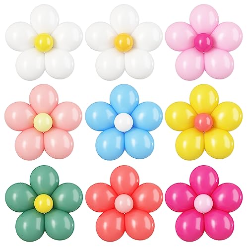 Gänseblümchen Deko,16 Stück Gänseblümchen Luftballons,Blume Geformte Ballons DIY kit für Baby Shower Hochzeit Verlobung Jungen und Mädchen Geburtstag Boho Gänseblümchen Party Dekoration von BTZO