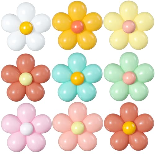 Gänseblümchen Deko,16 Stück Gänseblümchen Luftballons,Blume Geformte Ballons DIY kit für Baby Shower Hochzeit Verlobung Jungen und Mädchen Geburtstag Boho Gänseblümchen Party Dekoration von BTZO