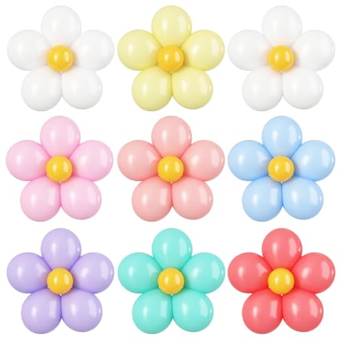 Gänseblümchen Deko,16 Stück Gänseblümchen Luftballons,Blume Geformte Ballons DIY kit für Baby Shower Hochzeit Verlobung Jungen und Mädchen Geburtstag Boho Gänseblümchen Party Dekoration von BTZO