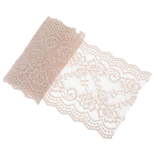 BUBTPKPJH Nähband, Spitzenrandbesatzband Besatz for Nähen, elastischer Besatzstoff, floraler Spitzenstoff, Band, Dehnbare Spitze(Beige) von BUBTPKPJH