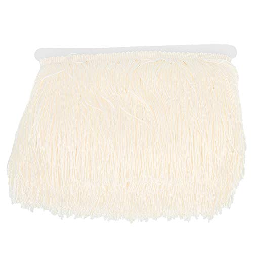 BUBTPKPJH Nähband, Spitzenrandbesatzband Quastengirlande, 9,1 m, Polyester, 14 cm Breite, Fransengirlande, Elegantes Fransen-Spitzenband(Beige) von BUBTPKPJH