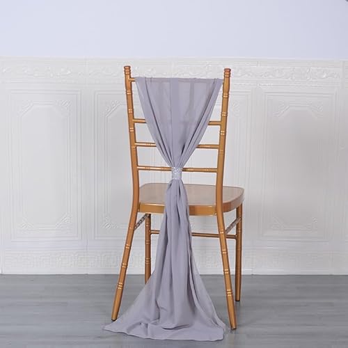 BUBTPKPJH Stuhlschärpen, Stuhldekorationen für Hochzeiten Chiffon-Stuhlschärpen - 2 Stück for Bankett-Hochzeits-Party-Empfangsdekorationen(Gray) von BUBTPKPJH