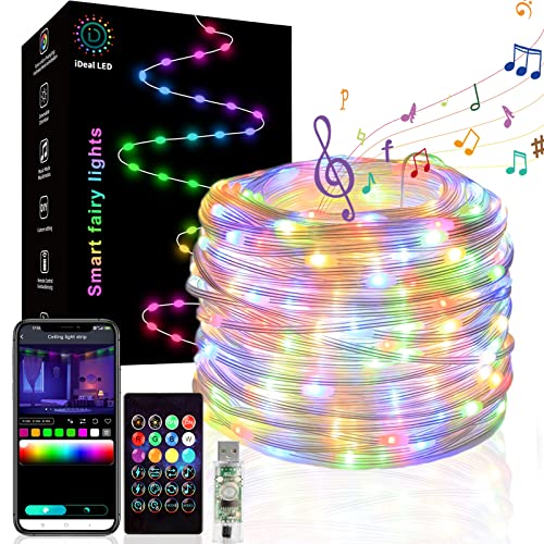 BUDOCI Christmas Lichterkette,10M Bluetooth LED Fairy lights IP65 Wasserdicht,mit 3-Wege-Steuerung und Vioce-Rhythmuswechsel, perfekt für DIY-Weihnachten, Party, Hochzeit, Schlafzimmer, Halloween, Weihnachten, Innen- und Außendekoration von BUDOCI