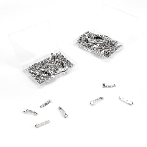 BUDPSI Safety Pins 240 Stück, 20 mm, 25 mm Sicherheitsnadel, mit Aufbewahrungsbox und Nählöchern, Brooch Pin, für DIY, Corsagenetiketten von BUDPSI