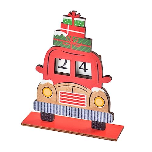 1 Satz Countdown bis Weihnachten Dekorationen Ornamente Weihnachtsadvent weihnachts party weihnachtsgeschenke Countdown-Kalender aus Holz Weihnachten Adventskalender rot BUGUUYO von BUGUUYO