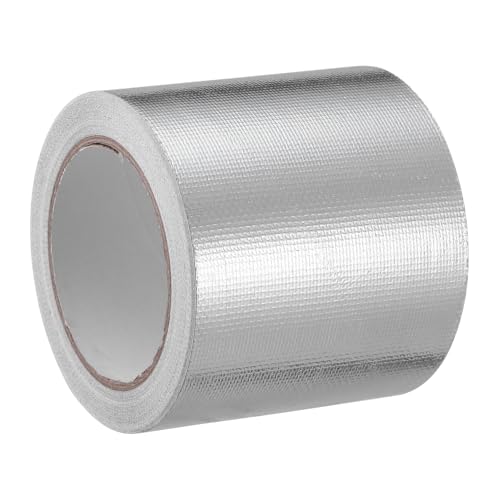 BUGUUYO 1 Rolle Glasfasergewebe Aluminiumfolie Klebeband Klempnerband Wasserfestes Klebeband Panzerband Robustes Wasserdichtes Hochleistungsband Selbstklebendes Folienband von BUGUUYO